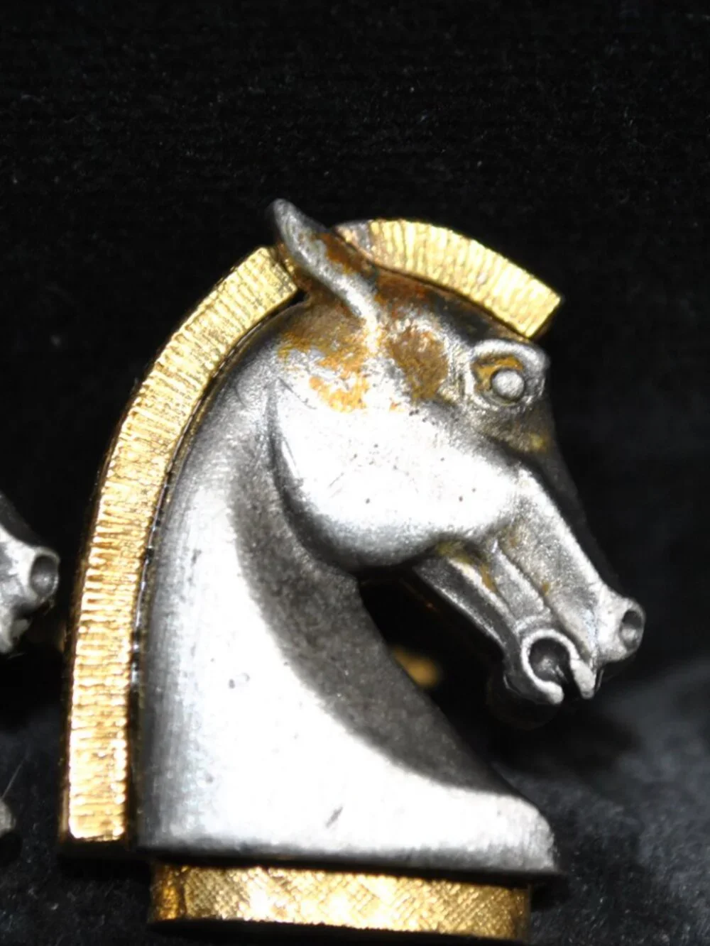 Vintage Mid-century Dante Metal Horse Head Cufflinks